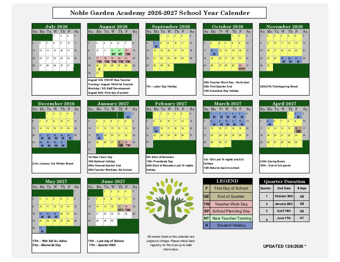 Nga Acadmic Calander